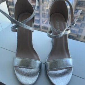 Glamourous brand - cross strap heeled sandals - Silver - Size 7